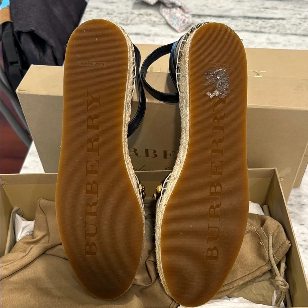 Burberry Black and Brown Espadrilles with Ankle Strap - Picture 5 of 8